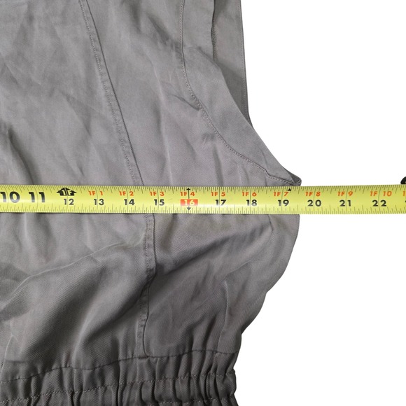 Callia Women's Utility Romper Khaki Drawstring Waist‎ Sleeveless Size M - Picture 3 of 7